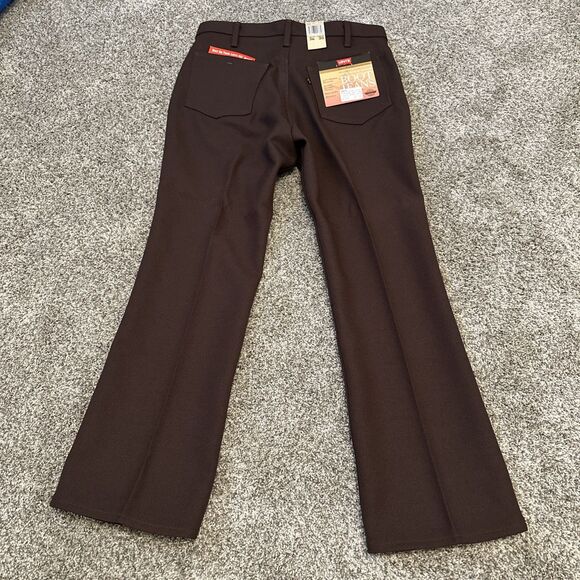 NWT Vintage 80s Levi Strauss Pants Brown Bootcut Saddleman Black Tab 36x30 - Picture 1 of 9